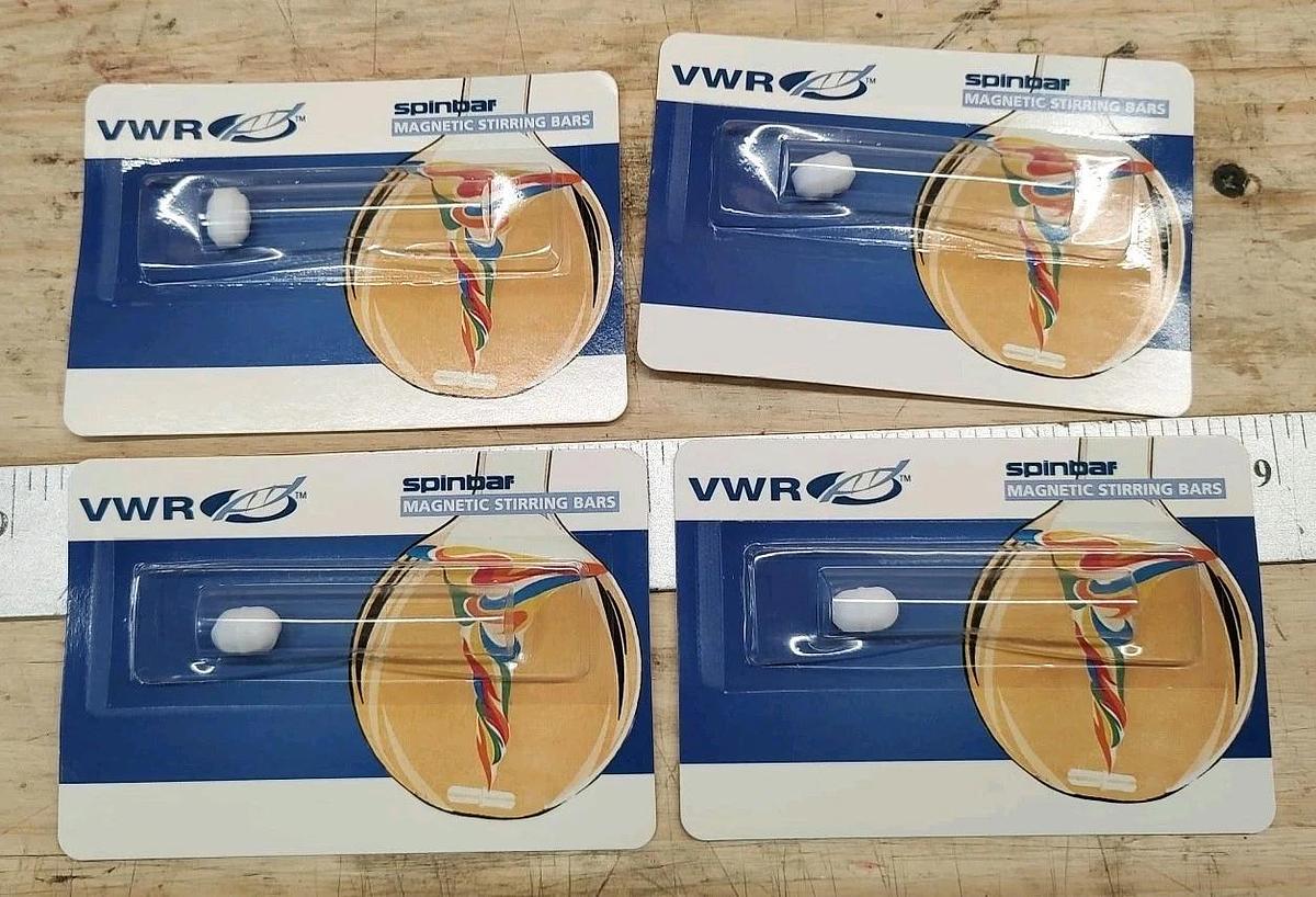 NEW Lot of 4  VWR 58948-116 Octagon magnetic stirring bars teflon 1/2" x 5/16"