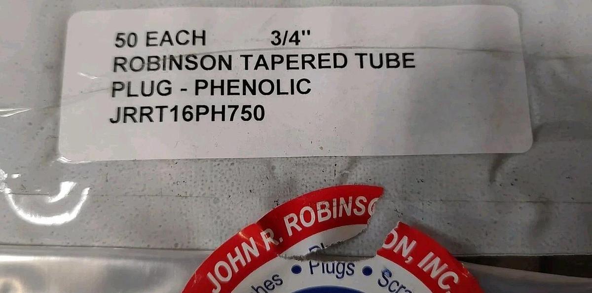 NEW Lot of 50 John R. Robinson JRRT16PH750 Tapered Phenolic Tube Plug 3/4"-7/8"
