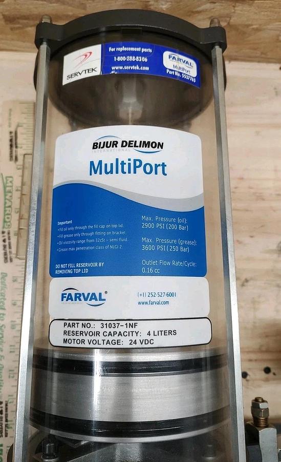NEW Bijur Delimon 31037-1NF MultiPort lubrication pump 4Ltr grease/oil reservoir