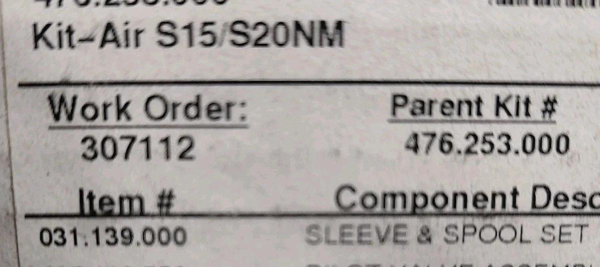 NEW SANDPIPER 031-139-000 Sleeve & Spool Set For S15/S20NM Diaphragm Pumps