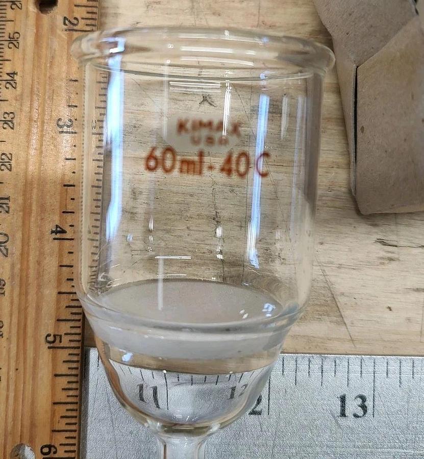 NEW Lot Of 1 Kimble 28400-601 KIMAX 60mL Glass Buchner Funnel w/ 40mm KIMFLOW