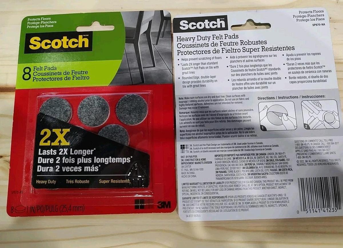 NEW & SEALED Lot of 2 3M Scotch SP870-NA Heavy Duty Felt Pads (16 total) 54007061328