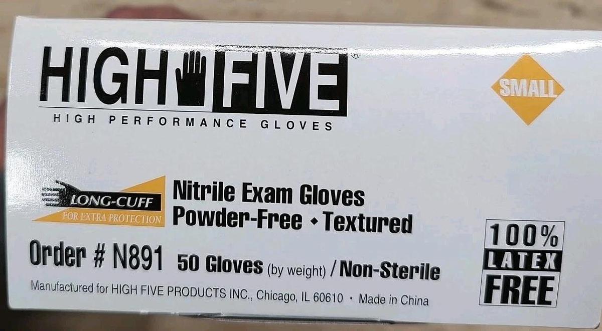 Lot Of 3 Boxes High Five SMALL Purple Nitrile 12" Gloves