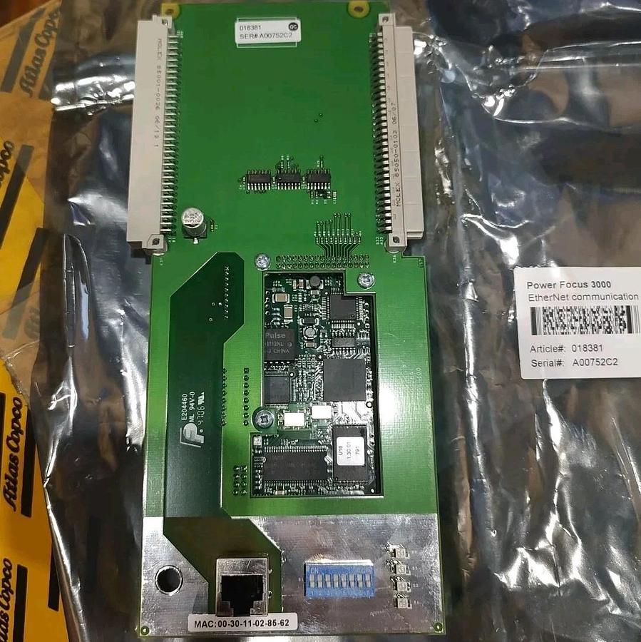 Used Atlas Copco 018381 Power Focus 3000 EtherNet Comm Module