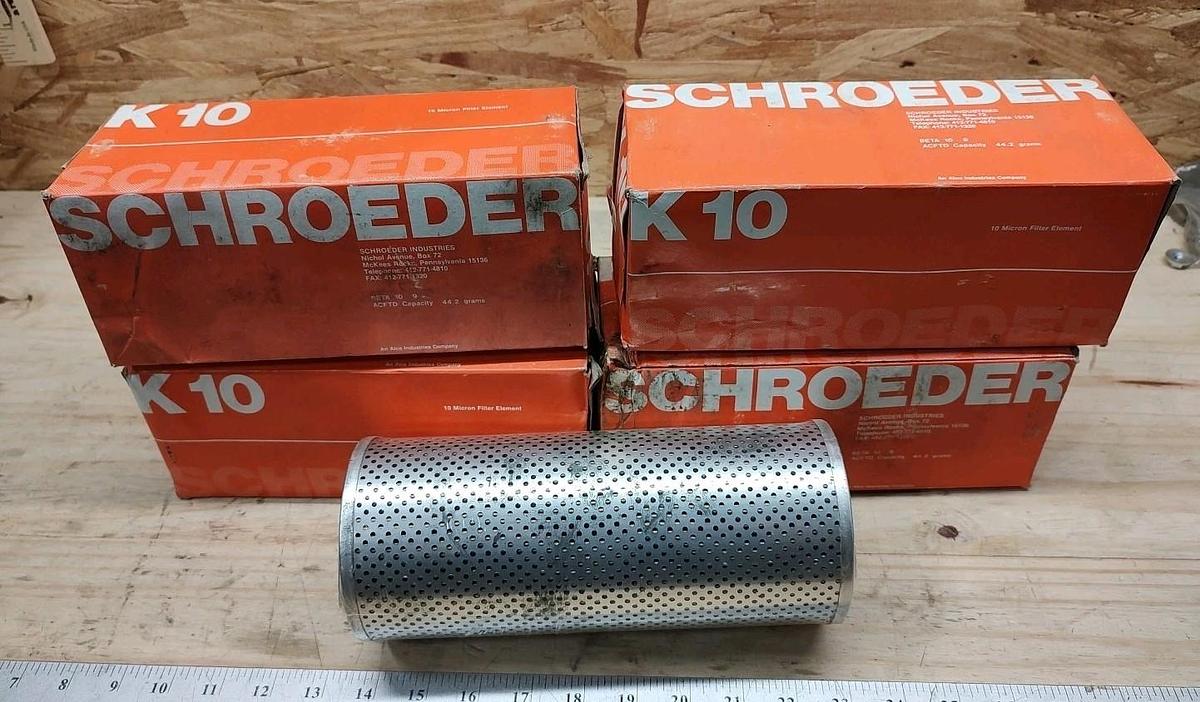 NOS SEALED LOT OF 4 SCHROEDER K10 - 10 Micron FILTER ELEMENTS
