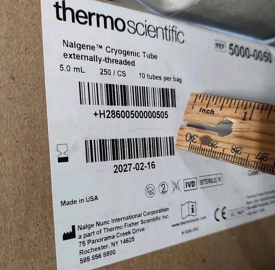 NEW Case Of 250 Thermo Scientific 5.0mL 5000-0050 Nalgene Cryogenic Tubes