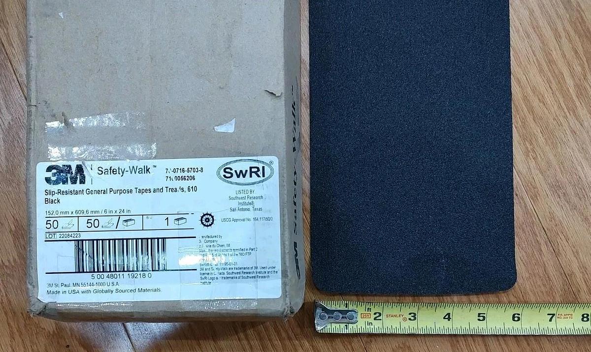 NEW LOT of 5 3M 610 Safety-Walk Slip-Resistant 6" x 24" Black Stair Tread