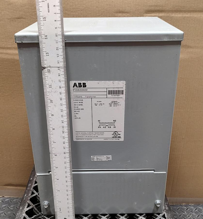  NEW ABB Dry Type Transformer 9T21B1016G02, 5KVA 600VAC Primary, 120/240VAC Secondary 