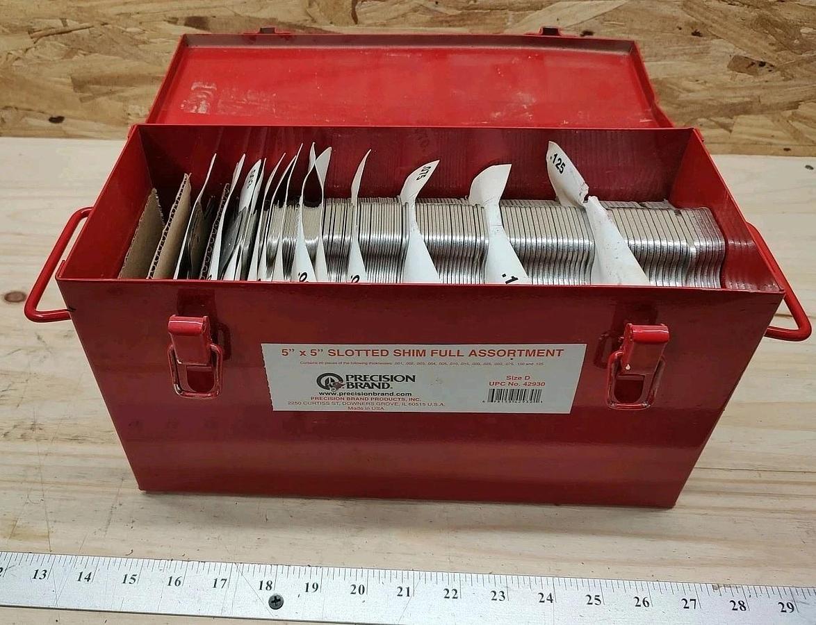 New FULL Set 260PCS Precision Brand 42930 Size D 5"x5" Slotted Shim .001-.125"
