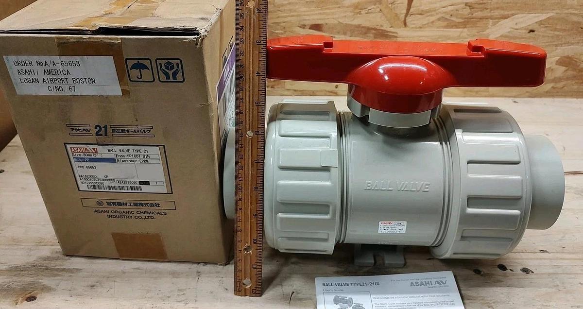 NEW ASAHI 3” Ball Valve Type 21 EPDM 16120030 Socket/spigot Ends