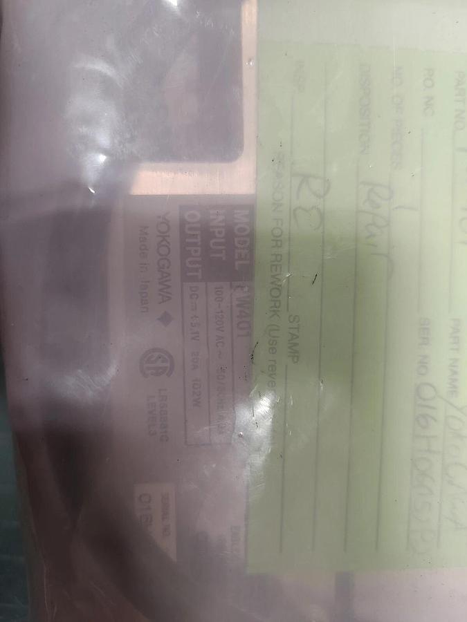 Used RECONDITIONED Yokogawa PW401 PLC DCS Power Supply Module.      B2
