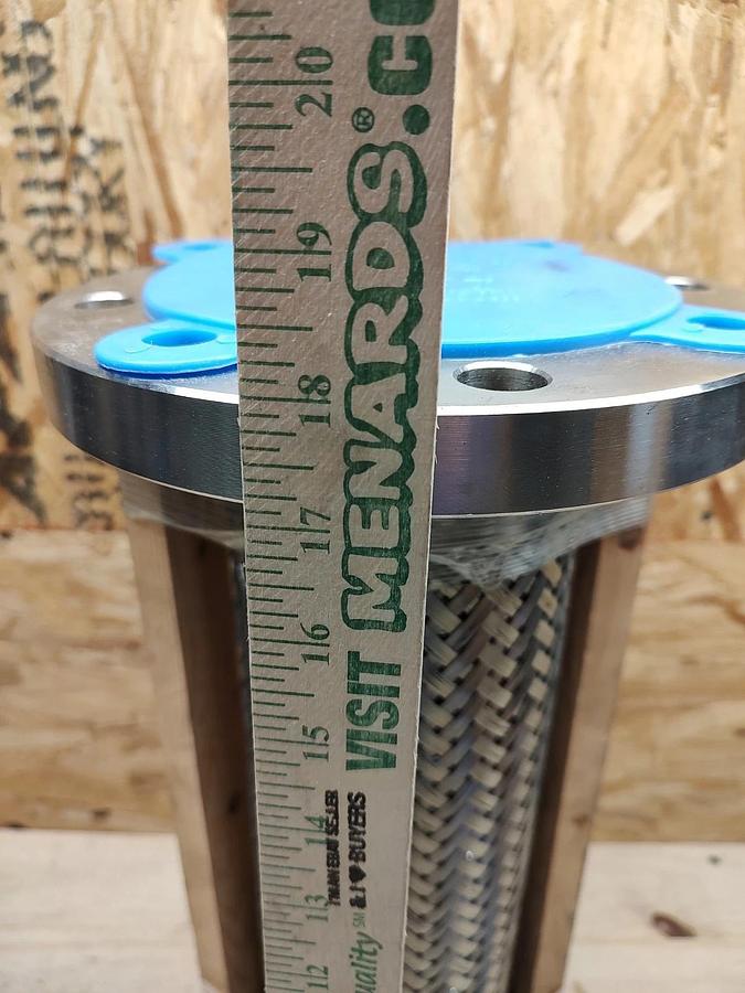 NEW 4" X 18" 150# Flanged 304 Stainless Braided Flex Hose Pipe Expansion Joint