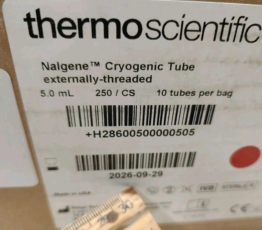 NEW Case Of 250 Thermo Scientific 5.0mL 5000-0050 Nalgene Cryogenic Tubes