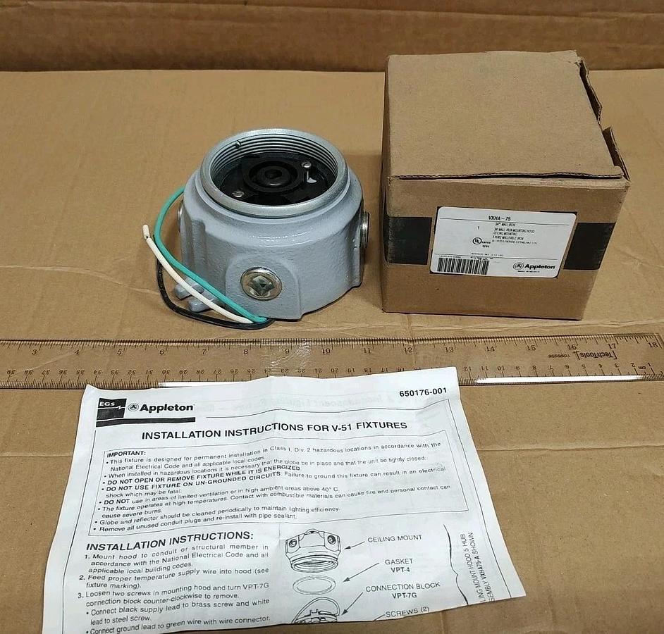 NEW Emerson Appleton VXHA-75 Malleable Iron 3/4" Ceiling Mounting 5 Hubs