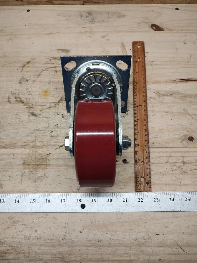 NEW Glide MAXX GMC-SI-0061 SWIVEL Top Plate Caster Polyurethene 5" Dia X 2" Wide