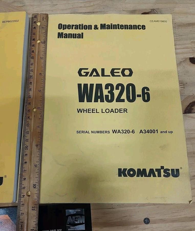 Used KOMATSU WA320-6 WHEEL LOADER PARTS + OPERATION & MAINTENANCE MANUAL S/N A34001
