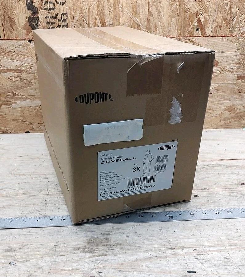 NEW Case / 25 DuPont Tyvek Suit 3X IC181SWH3X00250 DISPOSABLE COVERALLS