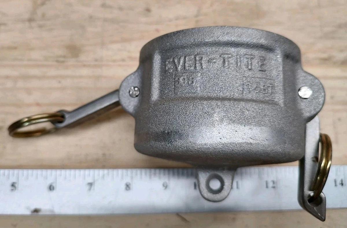 NEW EVER-TITE 2-1/2" Aluminum Cam & Groove Type DC Dust Cap with rubber seal