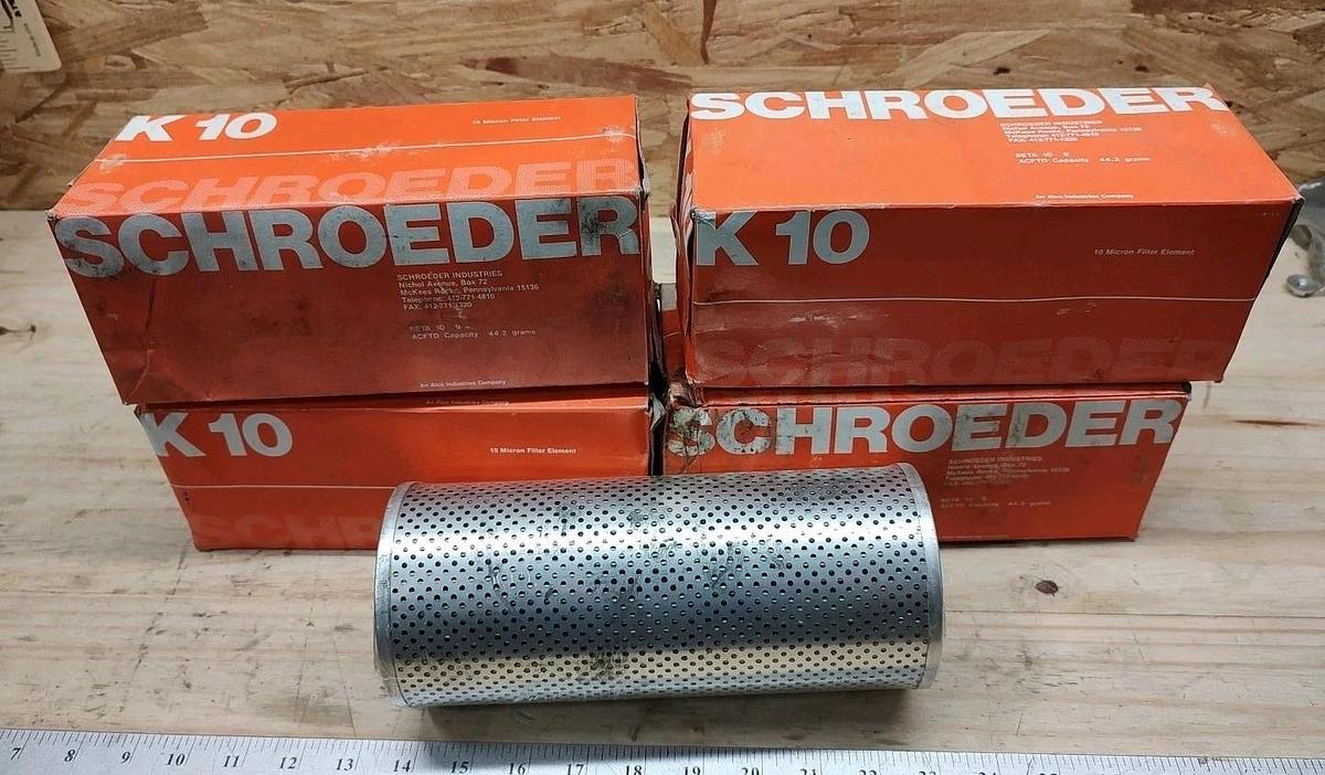 NOS SEALED LOT OF 4 SCHROEDER K10 - 10 Micron FILTER ELEMENTS