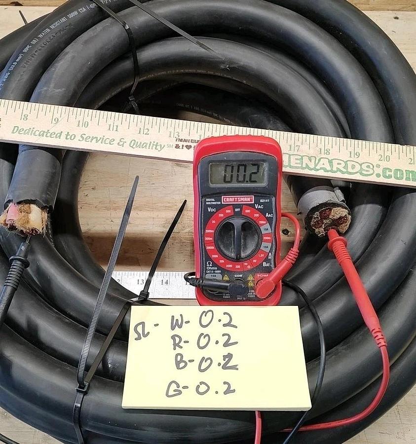 Lot Of 36FT Carol 4/C 2awg SOOW  Portable Power Cable P-7K-123033 MSHA 600V CU
