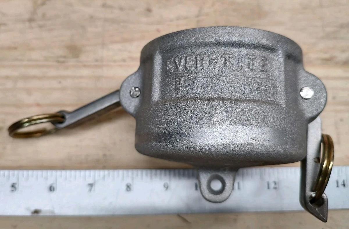 NEW EVER-TITE 2-1/2" Aluminum Cam & Groove Type DC Dust Cap with rubber seal