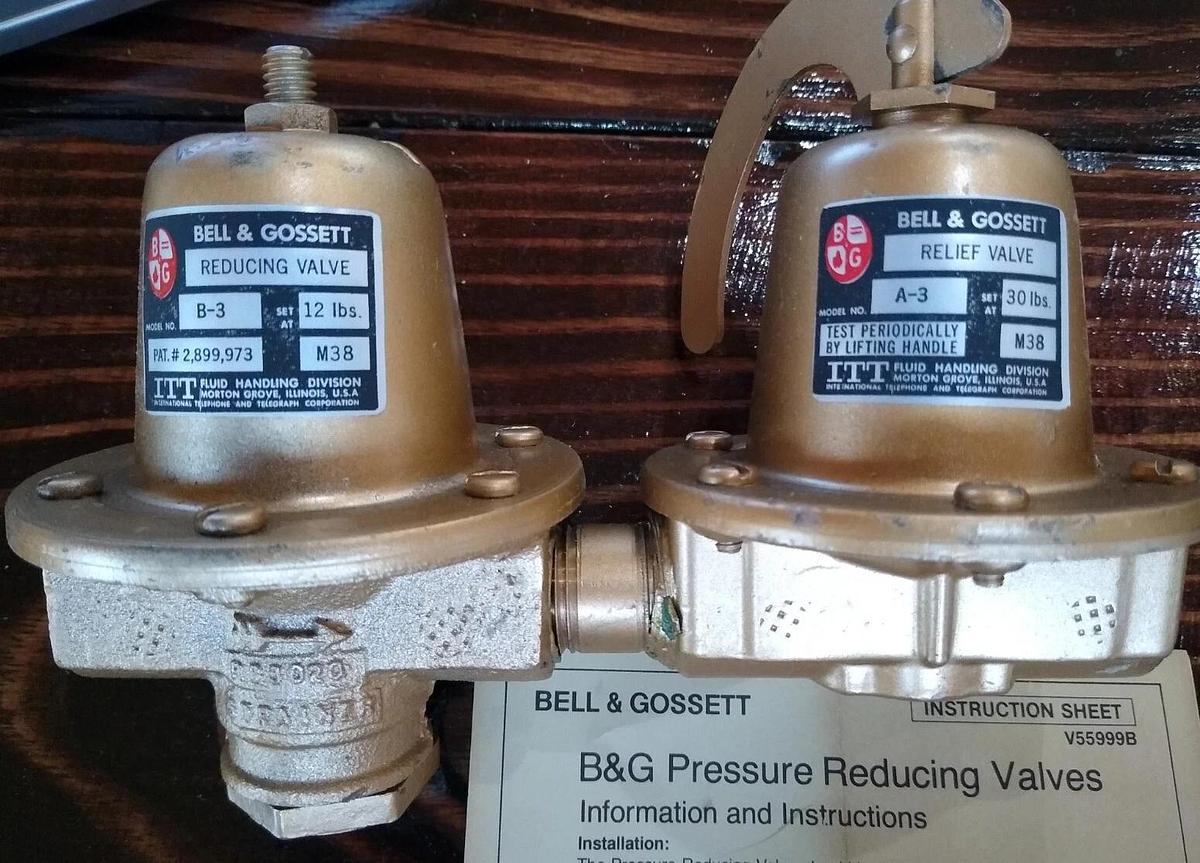 NOS BELL & GOSSETT No. 3 DUAL UNIT VALVE 1/2" Brass 30psi/12psi