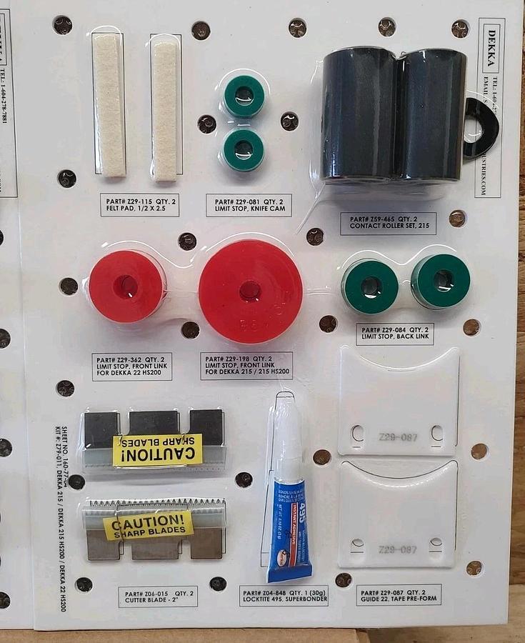 NEW IN SEALED BOX DEKKA INDUSTRIES 79-011 Spare Parts Kit for 215/HS200