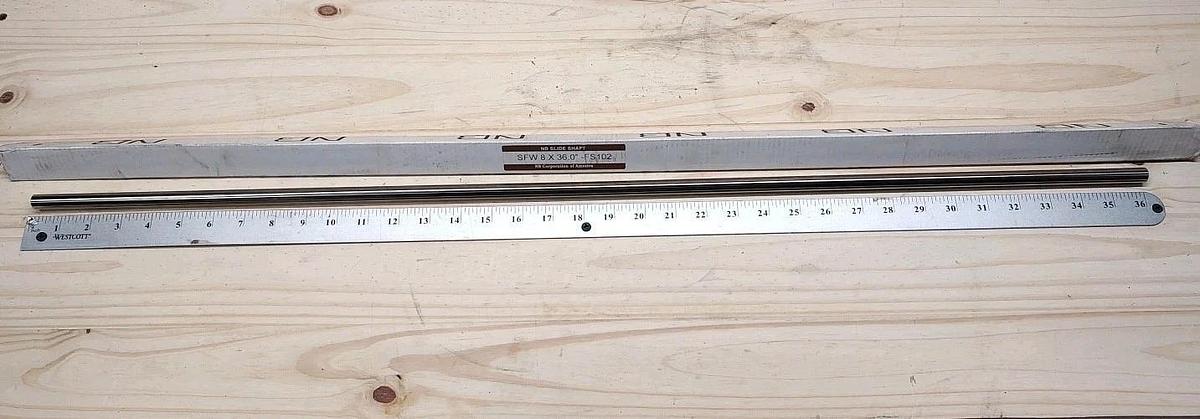 NEW Nippon Bearing 1/2"OD Slide Shaft SFW 8 X 36.0"-FS102 Thread 1/4-20 ONE End