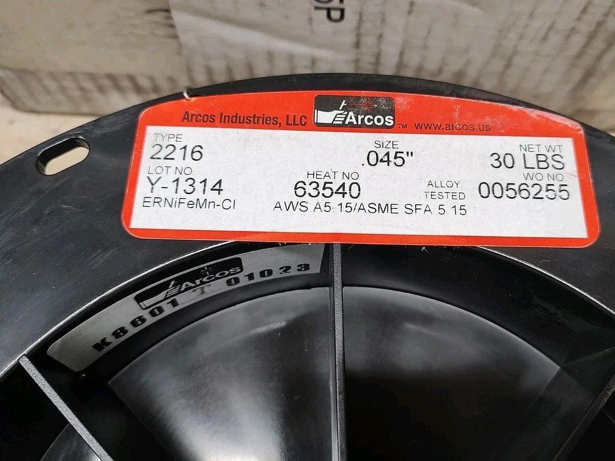 NEW Open Box Arcos 2216 Size .045" 30lb Spool Welding Wire ERNiFeMn-CI