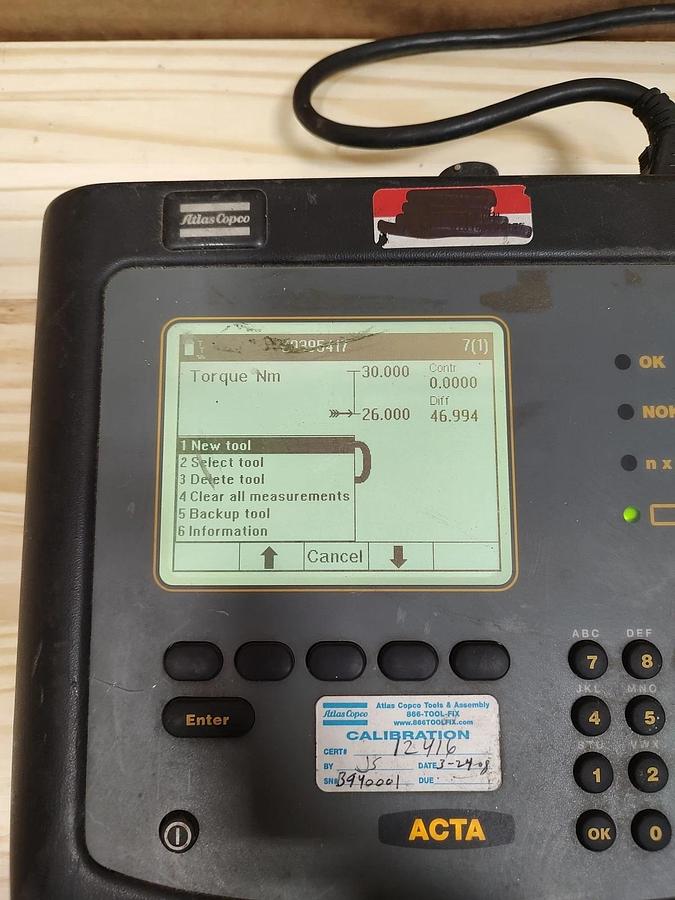 Used USED ATLAS COPCO ACTA 3000 - 8092 1133 40 TORQUE ANALYZER