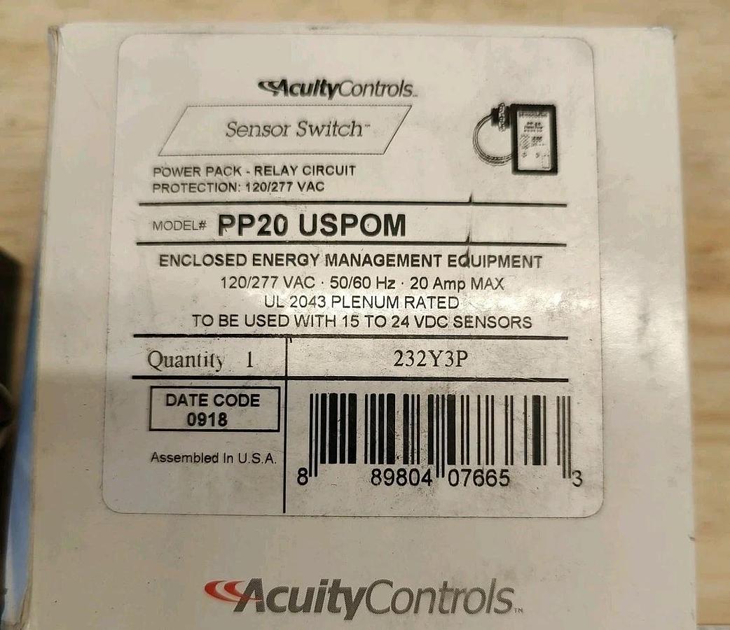 NEW Acuity Controls PP20 USPOM Power Pack Relay Contact Protection 120/277VAC