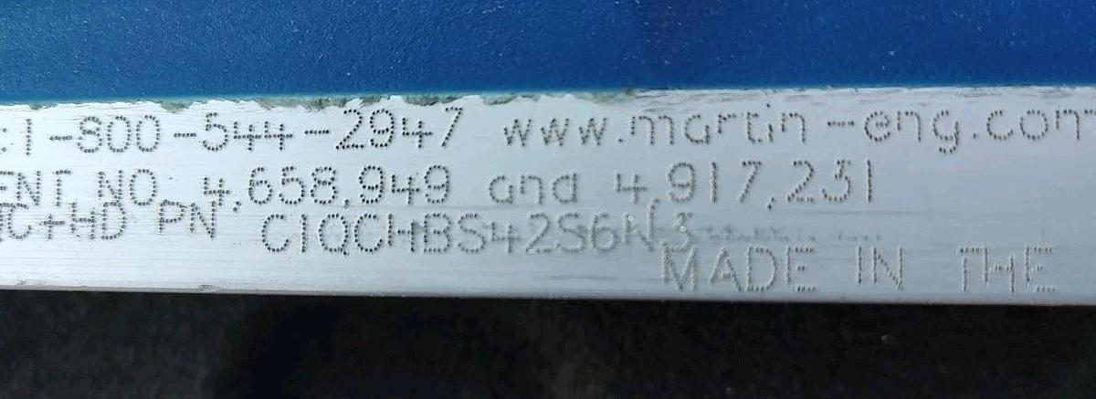 NEW MARTIN C1QCHB-S42S6N3 NAVY BLUE 36 inch Replacement Urethane Belt Cleaner