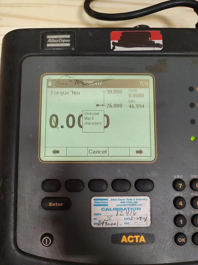 Used USED ATLAS COPCO ACTA 3000 - 8092 1133 40 TORQUE ANALYZER
