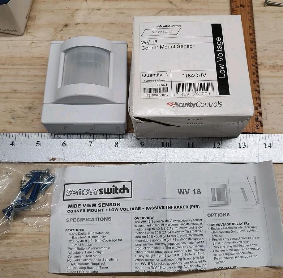 NEW ACUITY Controls WV PDT 16 WIDE VIEW SENSOR Corner Low Voltage 12-24VAC/VDC