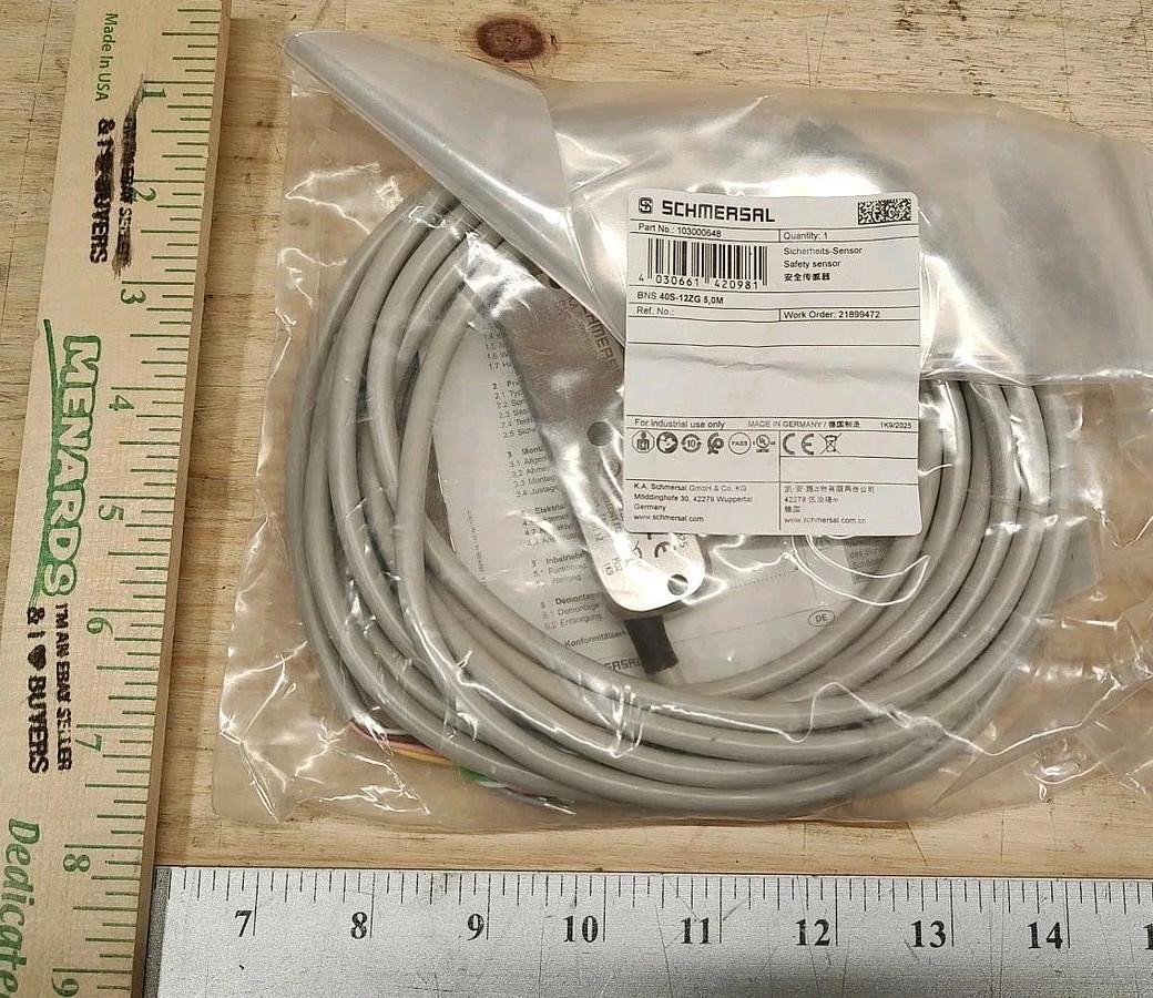 NEW Schmersal 103000648 Magnetic Safety Sensor BNS 40S-12ZG 5 meters long