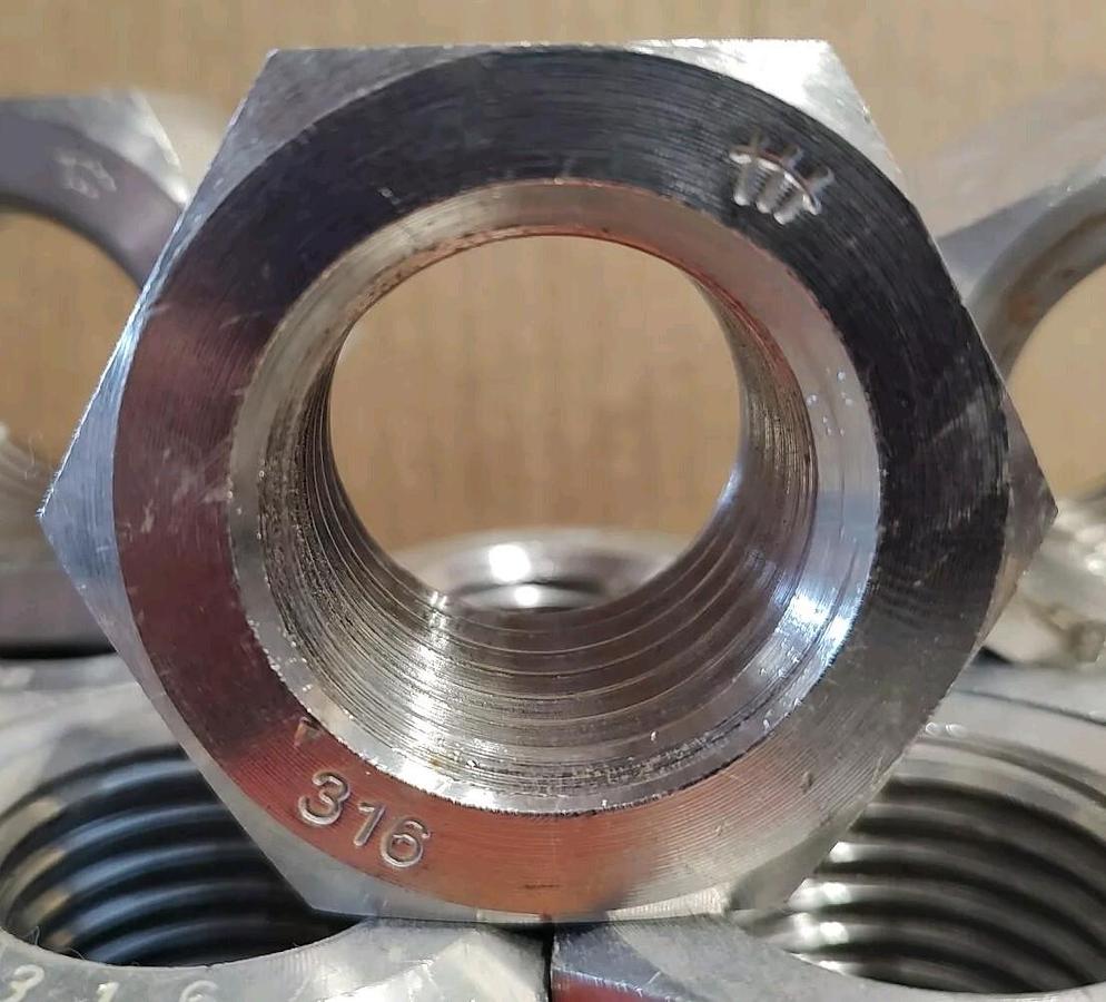 Lot Of 1 New & Never Used! 1-1/2"-6 NC 316 Stainless Steel Heavy Hex Nut