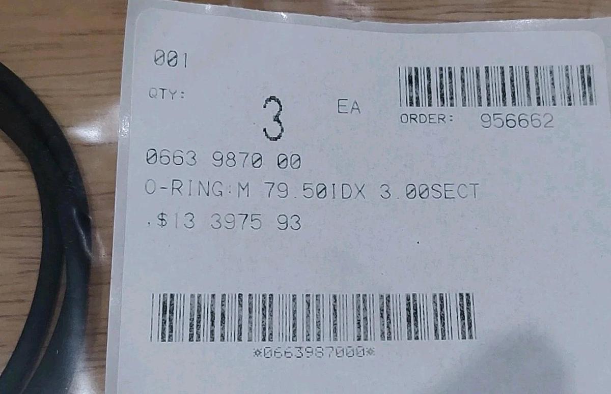 NEW LOT of 3 Atlas Copco 0663-9870-00 O-Ring for Air Compressor M 79.5 ID x 3.00