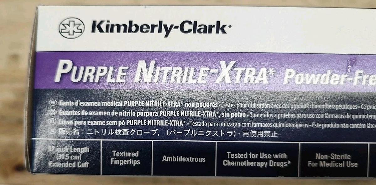 NEW Box Of 50 KIMBERLY CLARK KC500 50601 SMALL 12" PURPLE NITRILE-XTRA GLOVES
