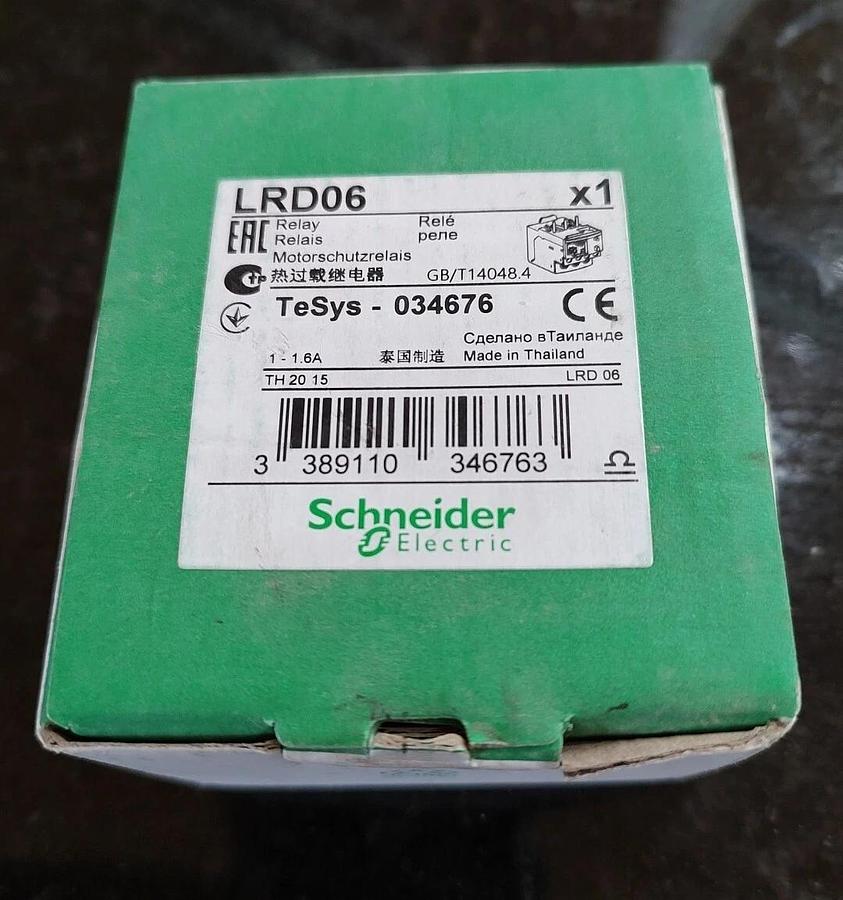 NEW In Box SCHNEIDER LRD06 ELECTRIC RELAY 1-1.6A LRD06