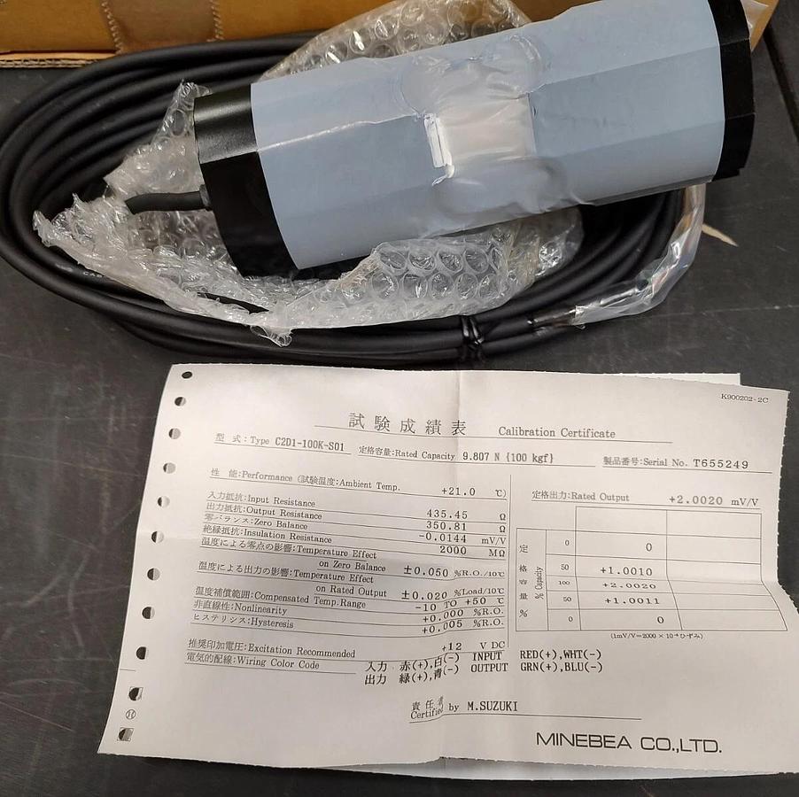 NOS MINEBEA / NMB LOAD CELL Type C2D1-100K-S01 - 100kg 220lb capacity
