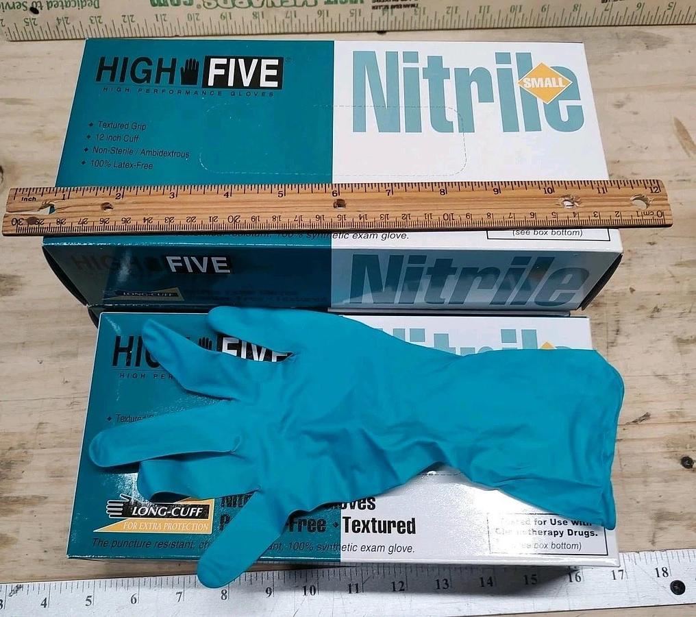 Lot Of 3 Boxes High Five SMALL Purple Nitrile 12" Gloves