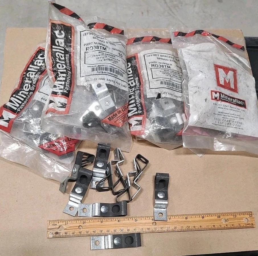 Lot Of 50 NOS MINERALLAC RO38TM Offset Bracket Support For 3/8" Threaded Rod