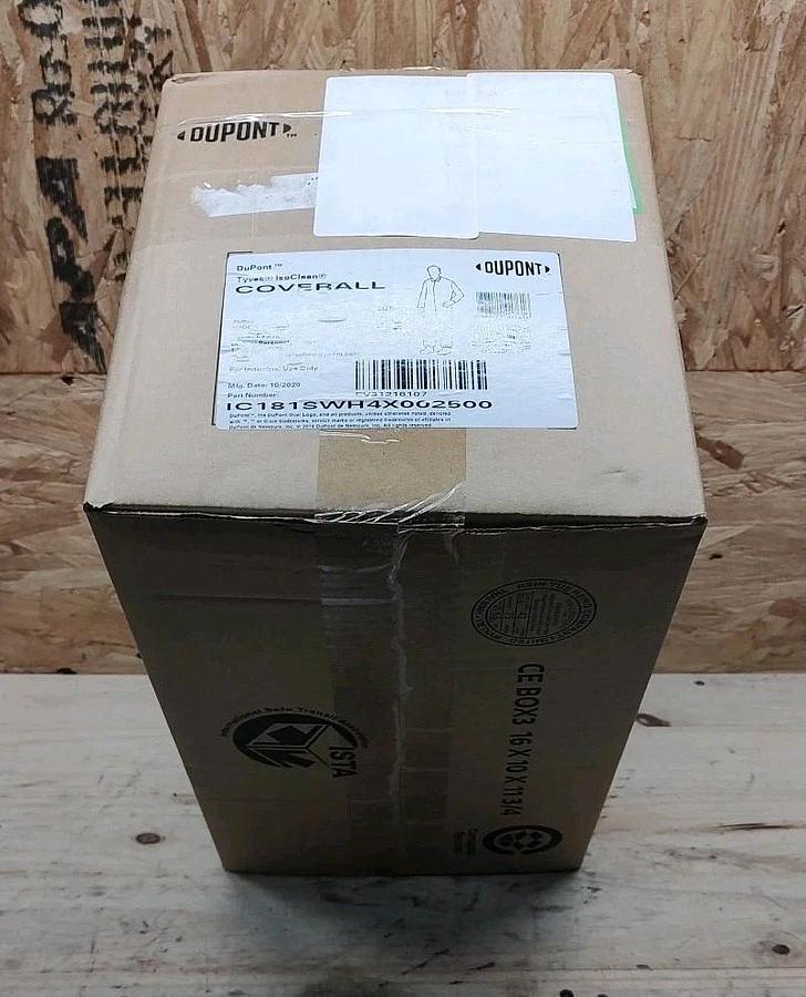 NEW CASE of 25 SIZE 4X DuPont Tyvek Suit IsoClean IC181SWH4X002500 Prepper suit