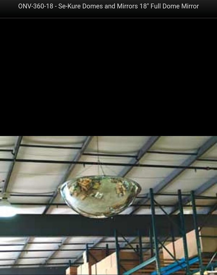 NEW Se-Kure Full Dome Acrylic Mirror Indoor 18" Dia. 360° w/ chain kit