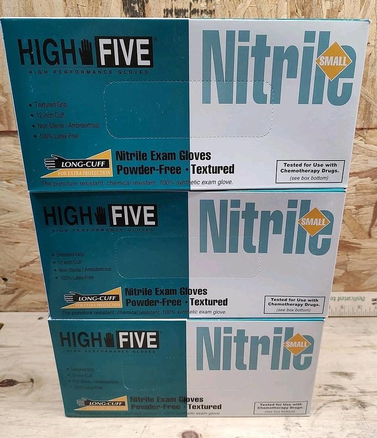Lot Of 3 Boxes High Five SMALL Purple Nitrile 12" Gloves