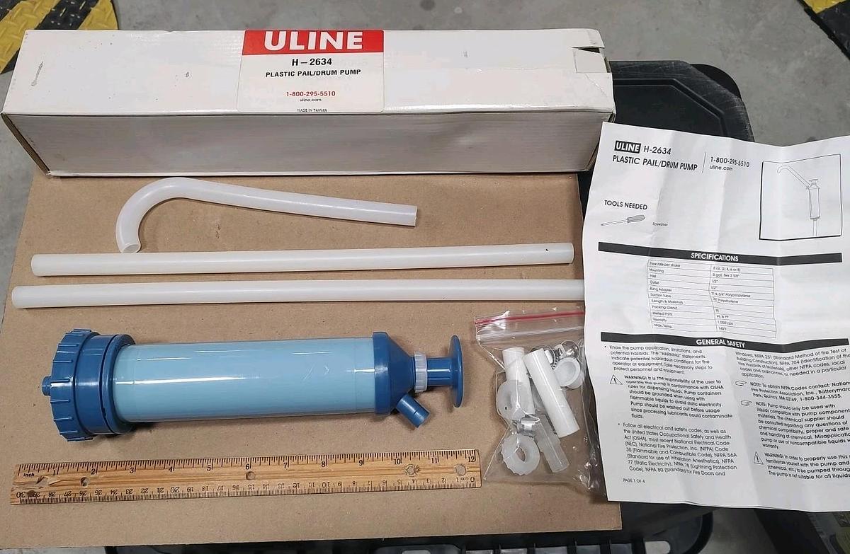 NEW ULINE H-2634 Plastic Pail/Drum Pump