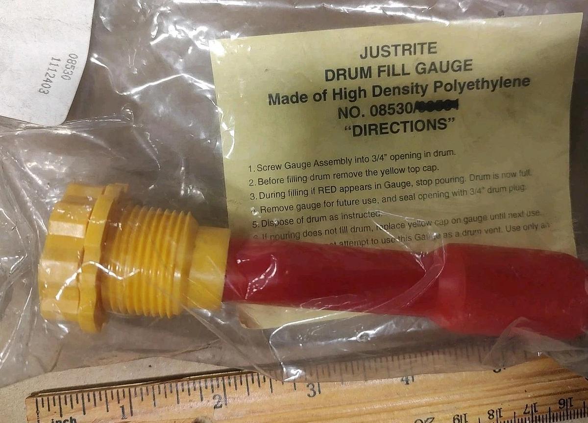 NEW Lot Of 1 JUSTRITE 08530 DRUM FILL GAUGE Threaded 3/4"npt