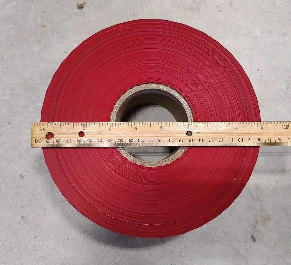 NEW - 1 Roll of 3" x 1000' 3 mil RED "DANGER ASBESTOS" Hazard Barricade Tape