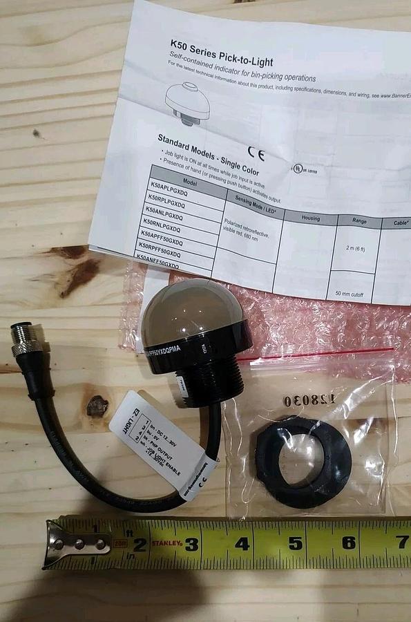 BRAND NEW LOT of 1 BANNER EZ-Light K50APFF50YXDQPMA 12-30VDC 50mm fixed field