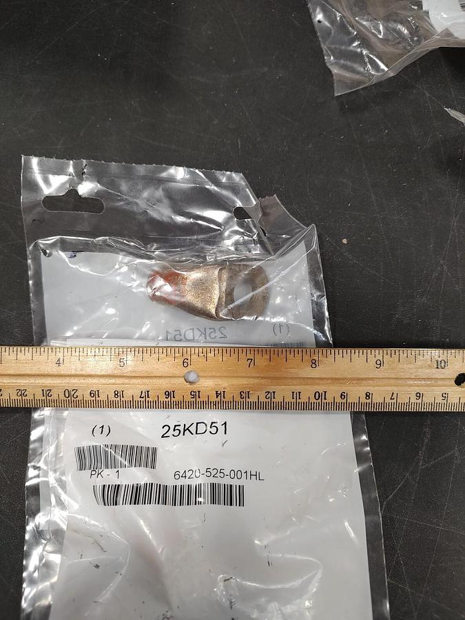 Lot of 3 NEW Quick Cable 6420FL 90° Bend ORANGE Lug 2/0 Crimp, Copper